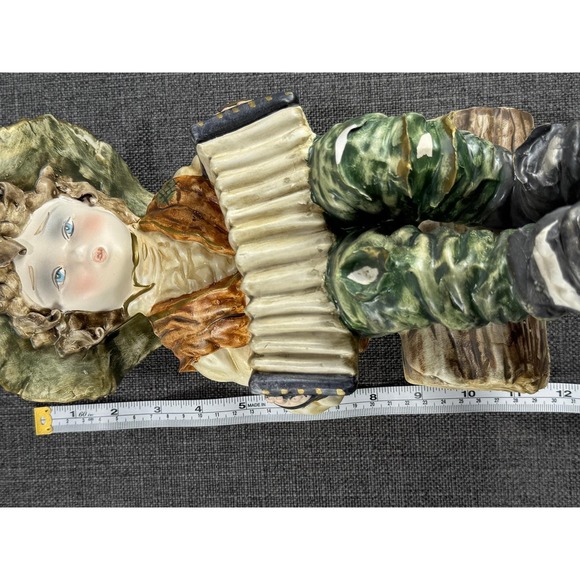 Vintage Italian Boy Accordion Figurine Porcelain Hand Painted Musical Cherub - Picture 12 of 12